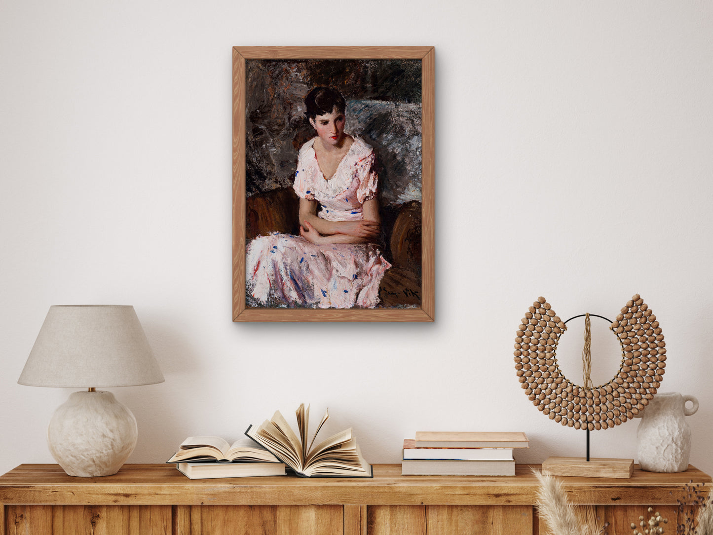 Figure in Pink by Eugenio Viti, Wall Art Print, Fine Art Reproduction, Museum Quality Decor, Poster