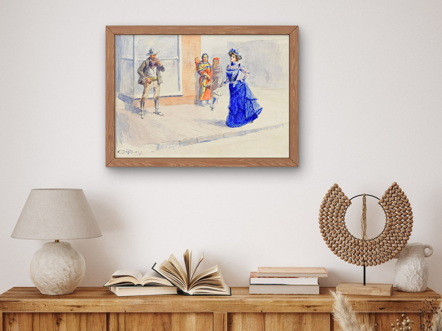 When East Meets West by Charles Marion Russell 1907, Wall Art Print, Fine Art Reproduction, Museum Quality Decor, Poster