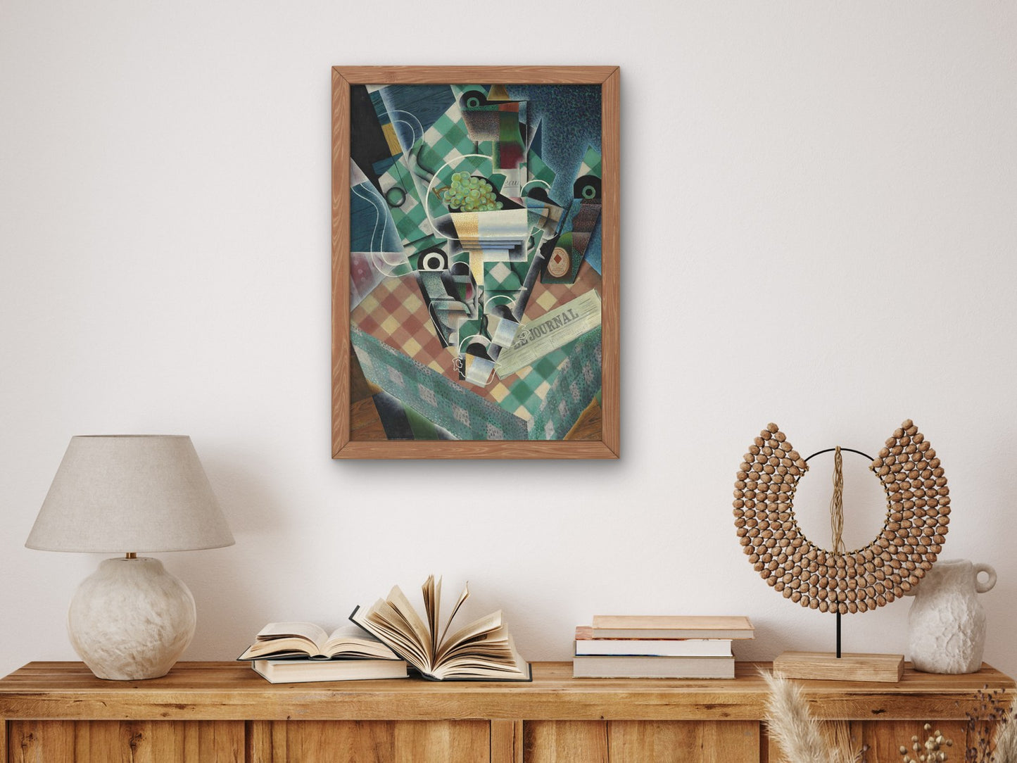 Still Life with Checked Tablecloth by Juan Gris 1915, Wall Art Print, Fine Art Reproduction, Museum Quality Decor, Poster