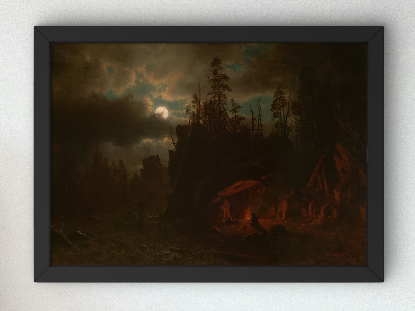 The Trappers' Camp by Albert Bierstadt 1861, Wall Art Print, Fine Art Reproduction, Museum Quality Decor, Poster