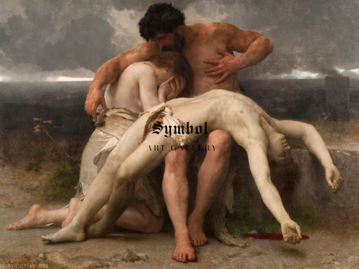 The First Mourning by William Bouguereau 1888, Wall Art Print, Fine Art Reproduction, Museum Quality Decor, Poster