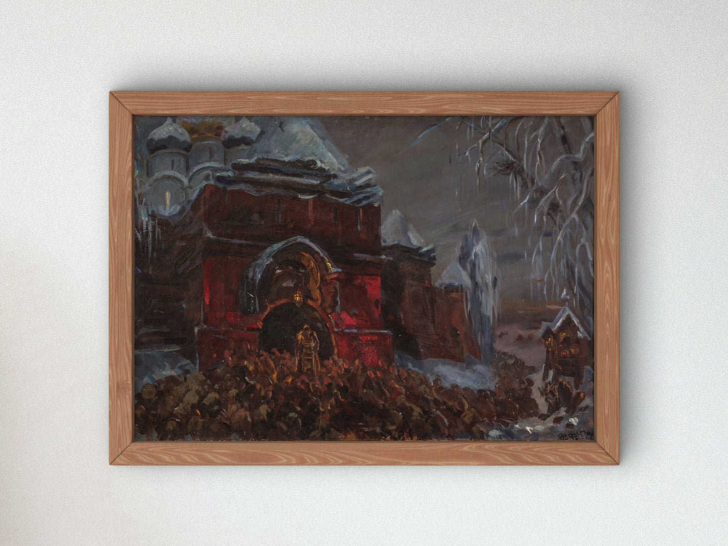 Novodevichy Cemetery Sketch for Boris Godunov by Fyodor Fyodorovsky 1946, Wall Art Print, Fine Art Reproduction, Museum Quality Decor