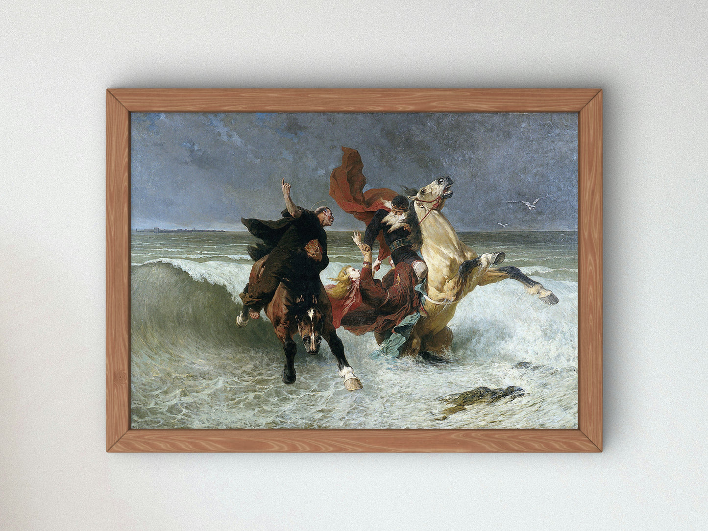 La Fuite du roi Gradlon by Évariste Vital Luminais 1884, Wall Art Print, Fine Art Reproduction, Museum Quality Decor, Poster