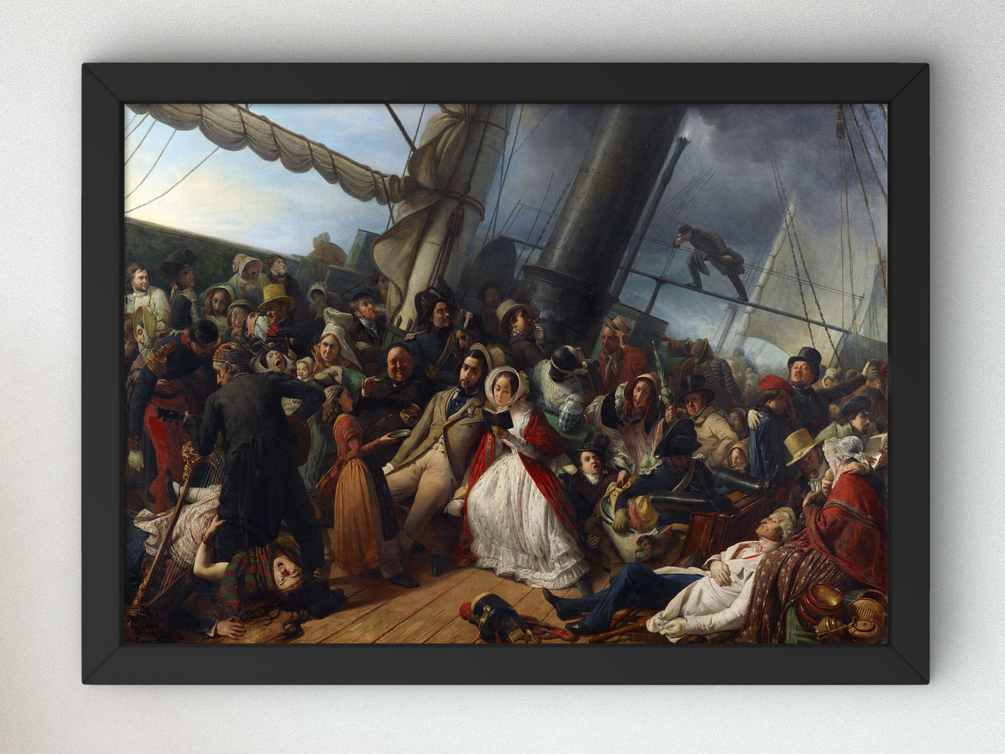 Seasickness at the Ball, on Board an English Corvette by François Auguste Biard 1843, Wall Art Print, Fine Art Reproduction, Museum Quality