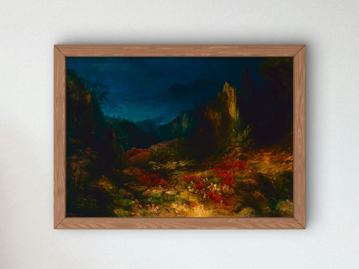 The Valley in the Sea by Edward Moran 1862, Wall Art Print, Fine Art Reproduction, Museum Quality Decor, Poster