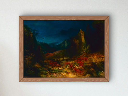 The Valley in the Sea by Edward Moran 1862, Wall Art Print, Fine Art Reproduction, Museum Quality Decor, Poster