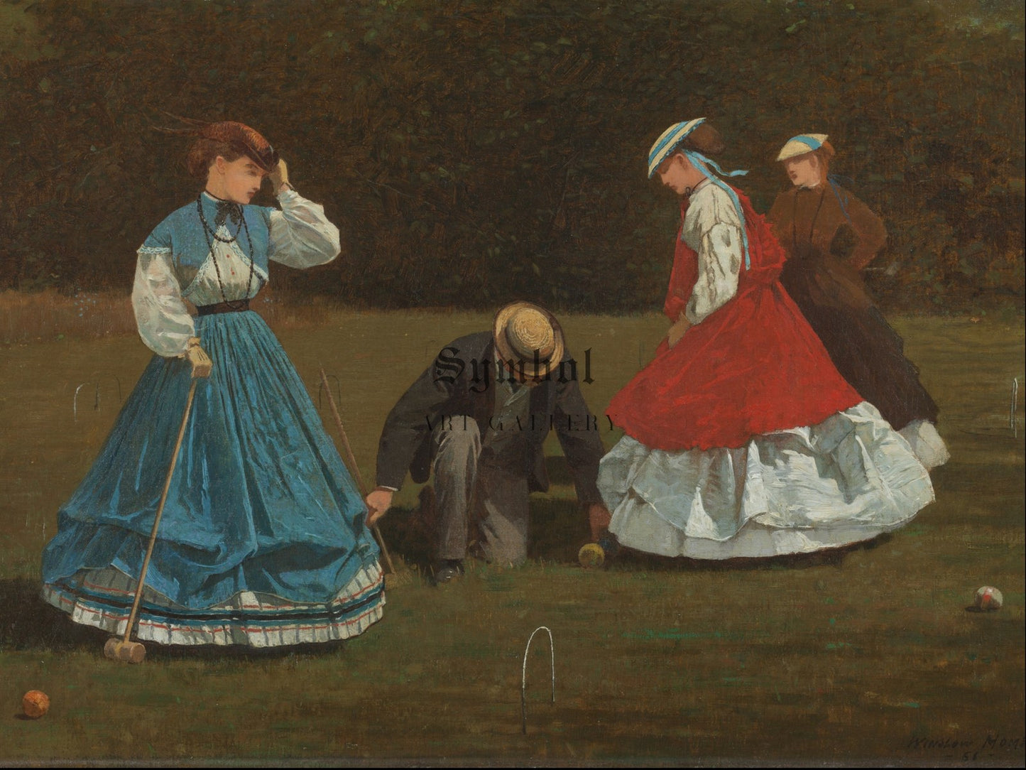 Croquet Scene by Winslow Homer 1866, Wall Art Print, Fine Art Reproduction, Museum Quality Decor, Poster