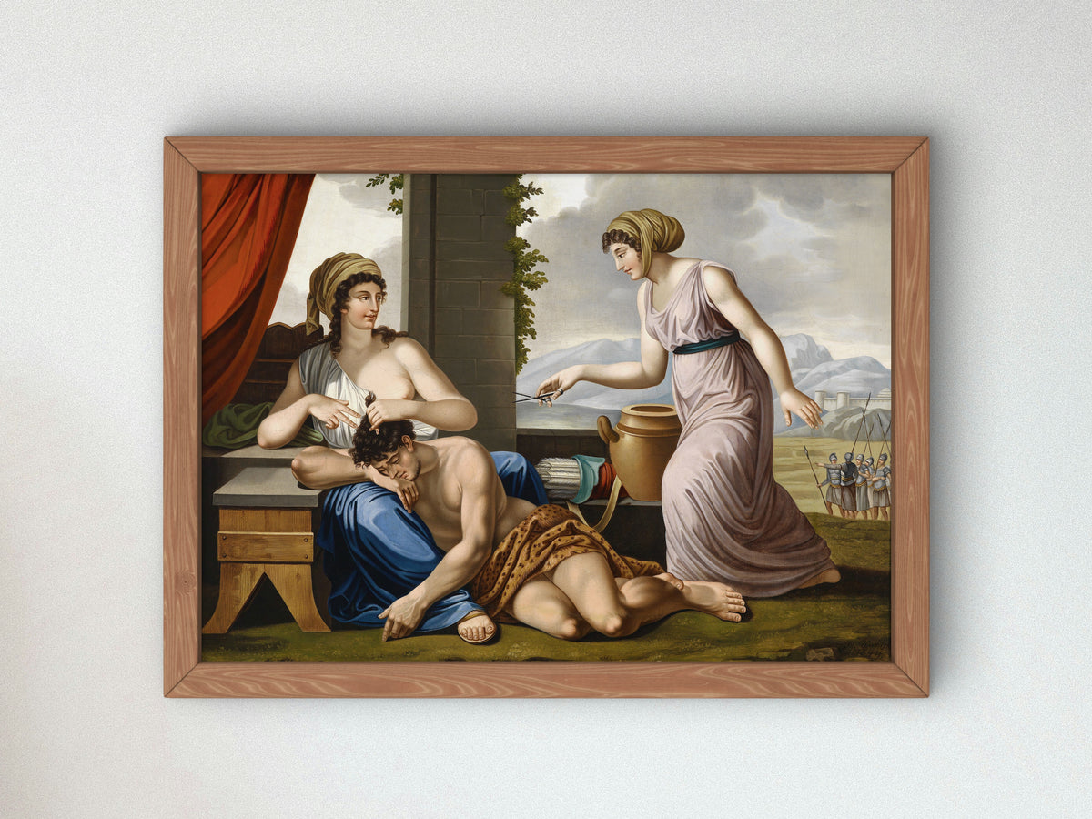Samson and Delilah by Josef Worlicek, Wall Art Print, Fine Art Reproduction, Museum Quality Decor, Poster