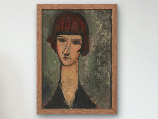 Portrait of a Woman by Amedeo Modigliani 1917, Wall Art Print, Fine Art Reproduction, Museum Quality Decor, Poster
