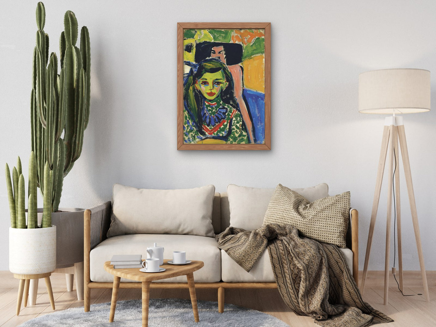 Fränzi in Front of Carved Chair by Ernst Ludwig Kirchner 1910, Wall Art Print, Fine Art Reproduction, Museum Quality Decor, Poster