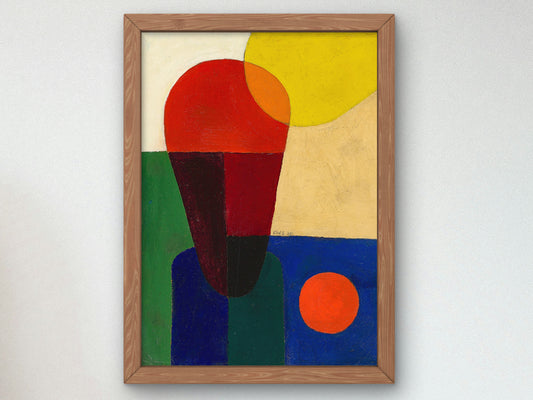 Strongly Abstracted Half Figure by Franz Wilhelm Seiwert 1920, Wall Art Print, Fine Art Reproduction, Museum Quality Decor, Poster