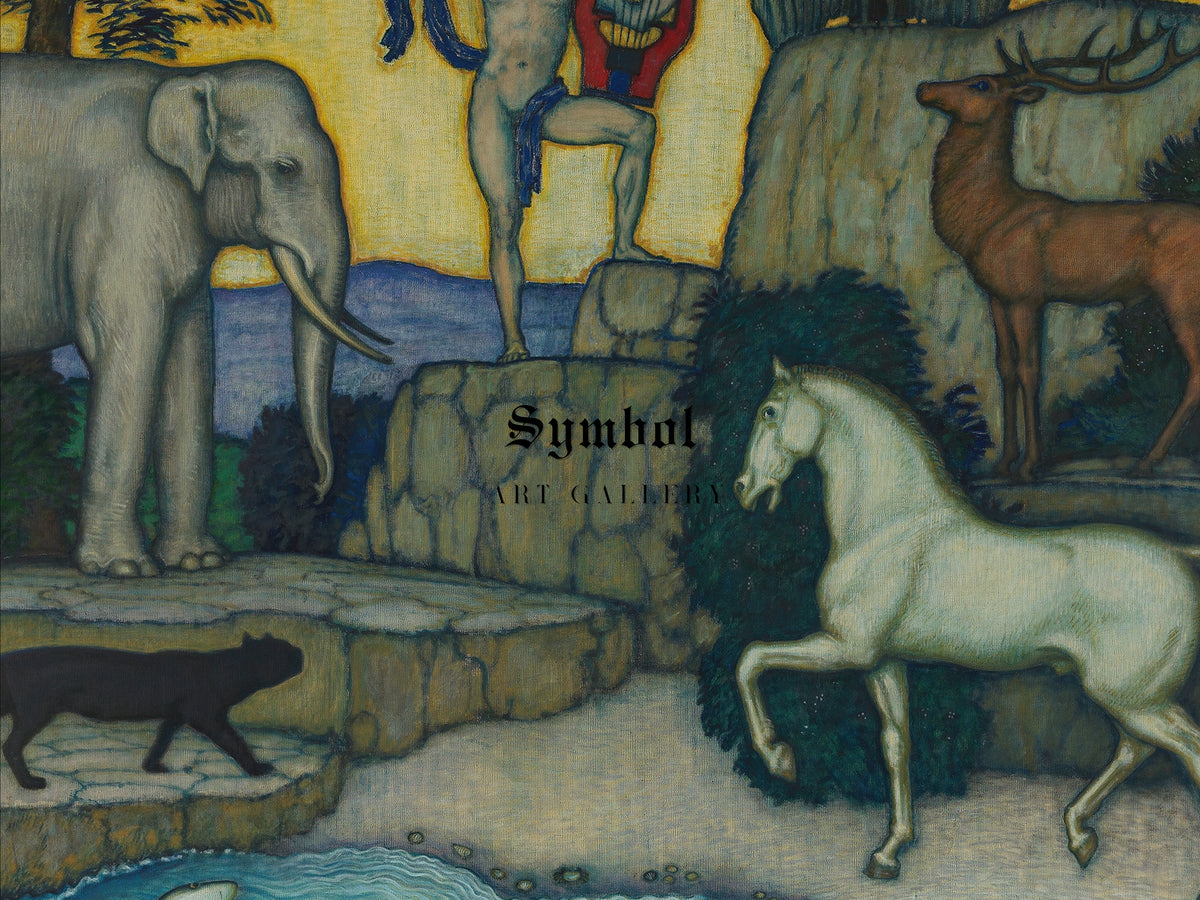 Orpheus and the Animals by Franz von Stuck 1924, Wall Art Print, Fine Art Reproduction, Museum Quality Decor, Poster