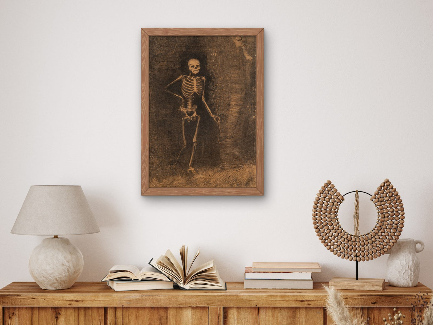 The Skeleton by Odilon Redon 1880, Wall Art Print, Fine Art Reproduction, Museum Quality Decor, Poster