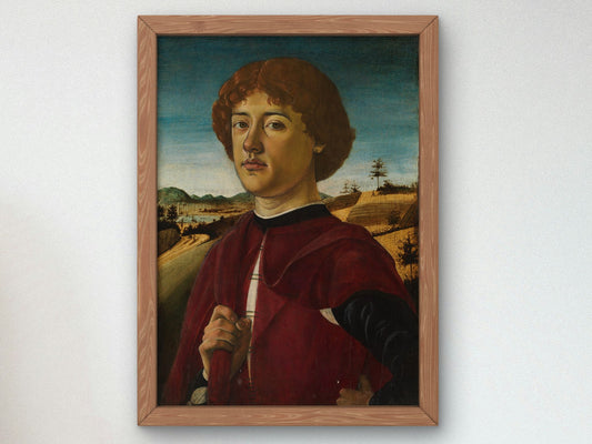 Portrait of a Young Man by Biagio d'Antonio 1470, Wall Art Print, Fine Art Reproduction, Museum Quality Decor, Poster