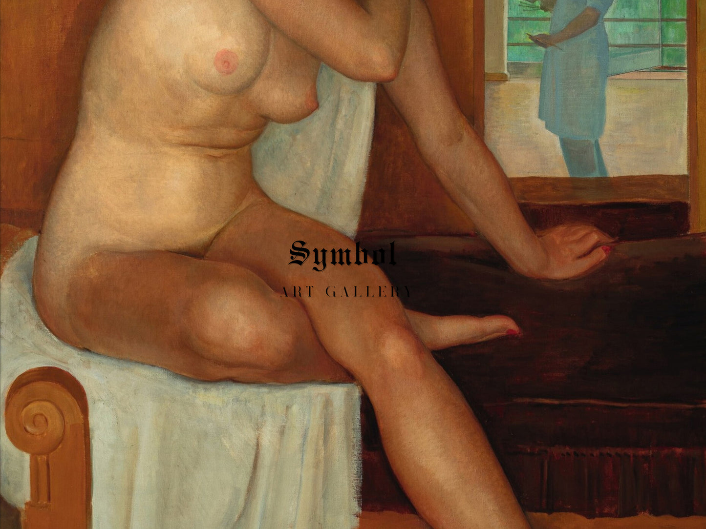 Autorretrato con modelo by Ángel Zárraga 1944, Wall Art Print, Fine Art Reproduction, Museum Quality Decor, Poster