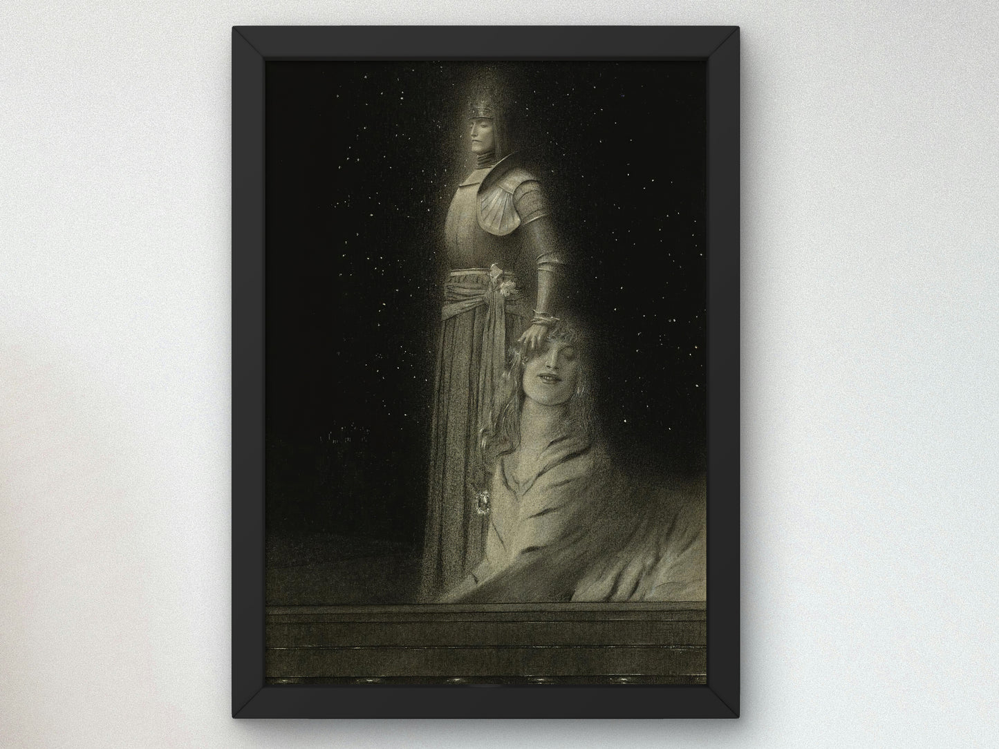 With Verhaeren, An Angel by Fernand Khnopff 1918, Wall Art Print, Fine Art Reproduction, Museum Quality Decor, Poster