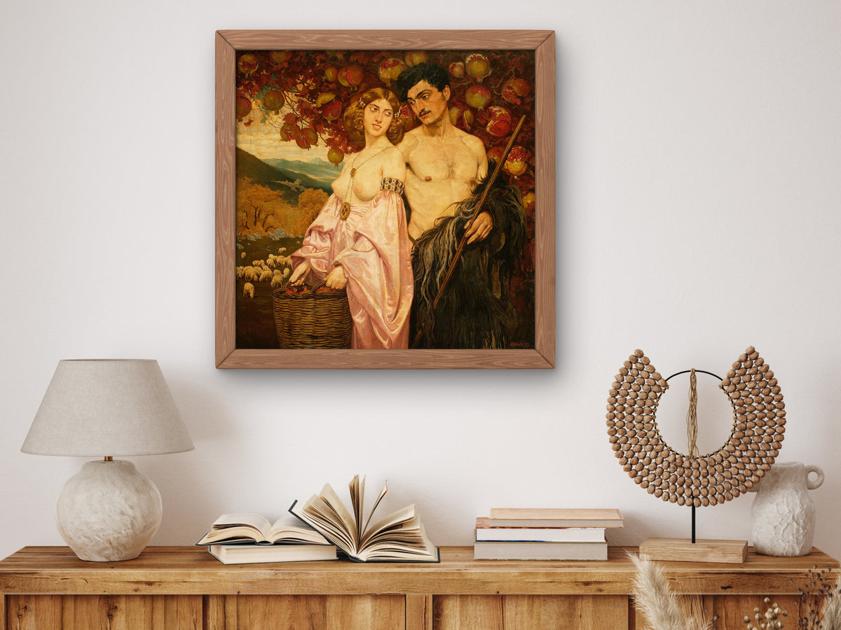 Self Portrait with Sicilian by Edward Okuń 1901, Wall Art Print, Fine Art Reproduction, Museum Quality Decor, Poster