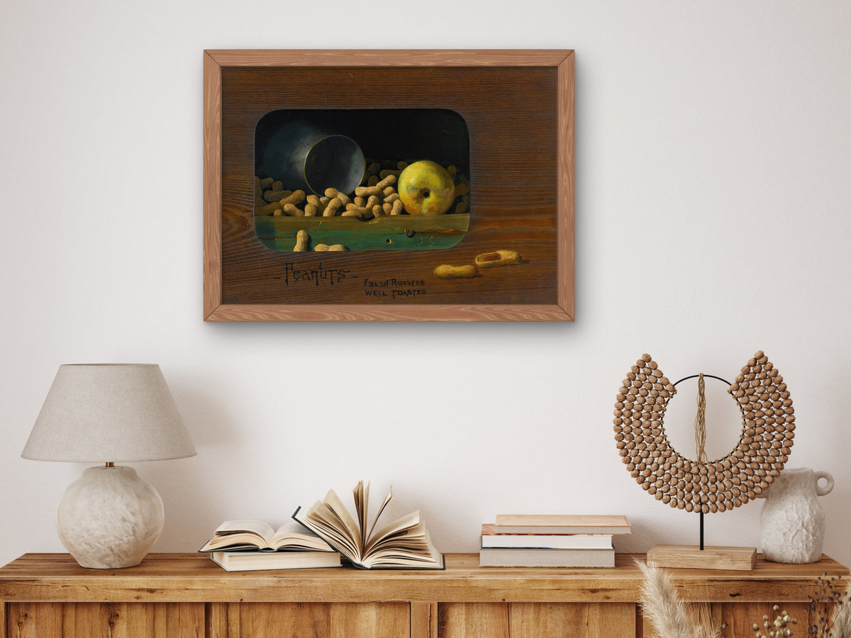 Peanuts Fresh Roasted Well Toasted by John Frederick Peto 1904, Wall Art Print, Fine Art Reproduction, Museum Quality Decor, Poster