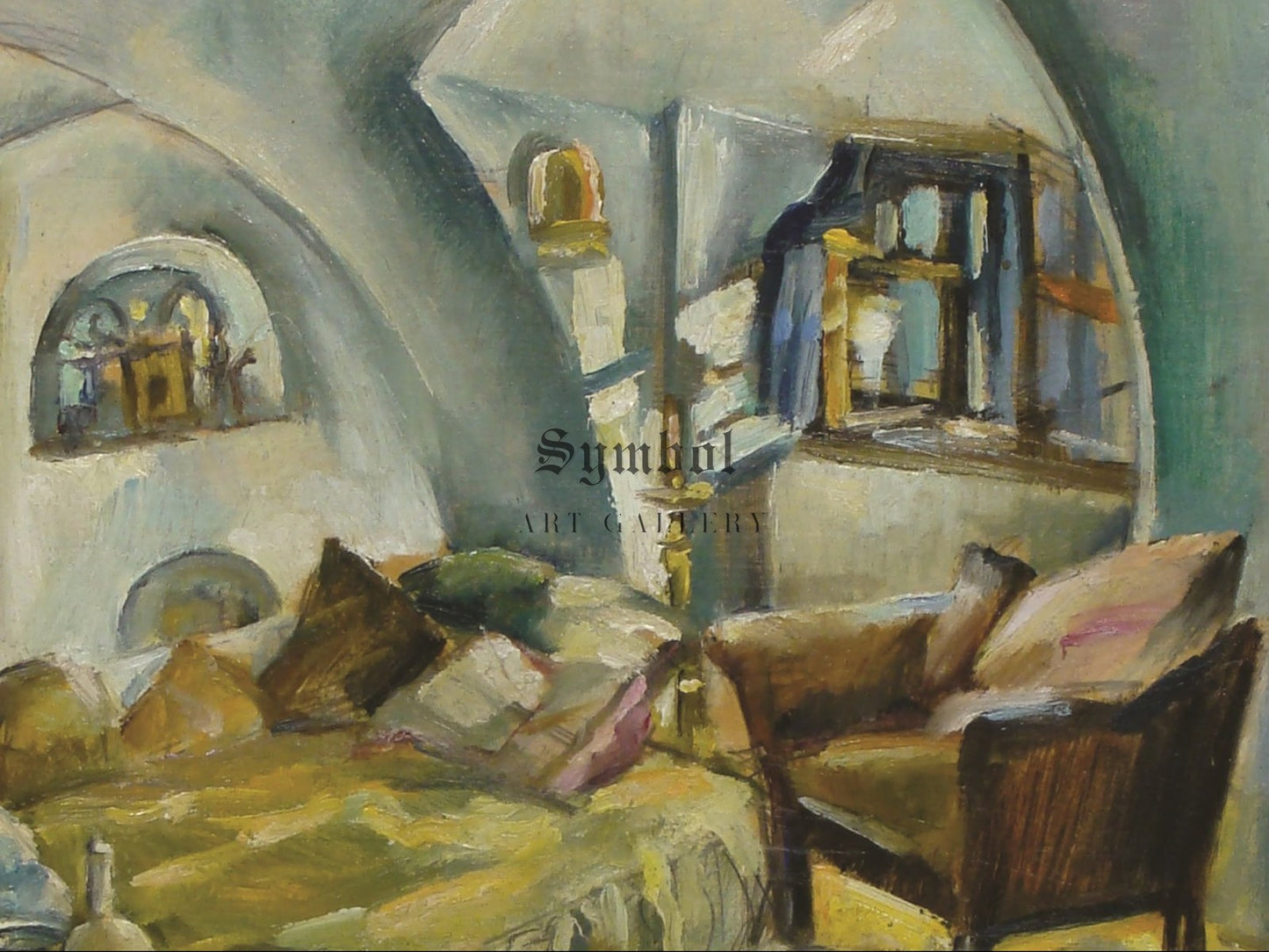 Interior by Elena Popea 1920, Wall Art Print, Fine Art Reproduction, Museum Quality Decor, Poster