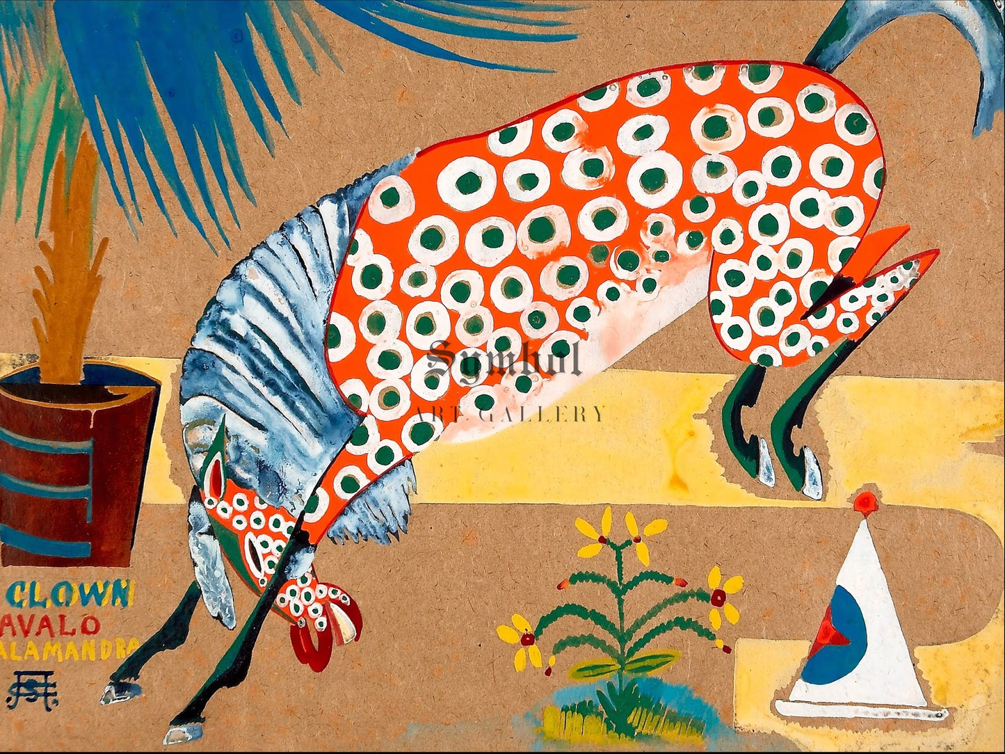 Clown Horse Salamander by Amadeo de Souza Cardoso 1910, Wall Art Print, Fine Art Reproduction, Museum Quality Decor, Poster