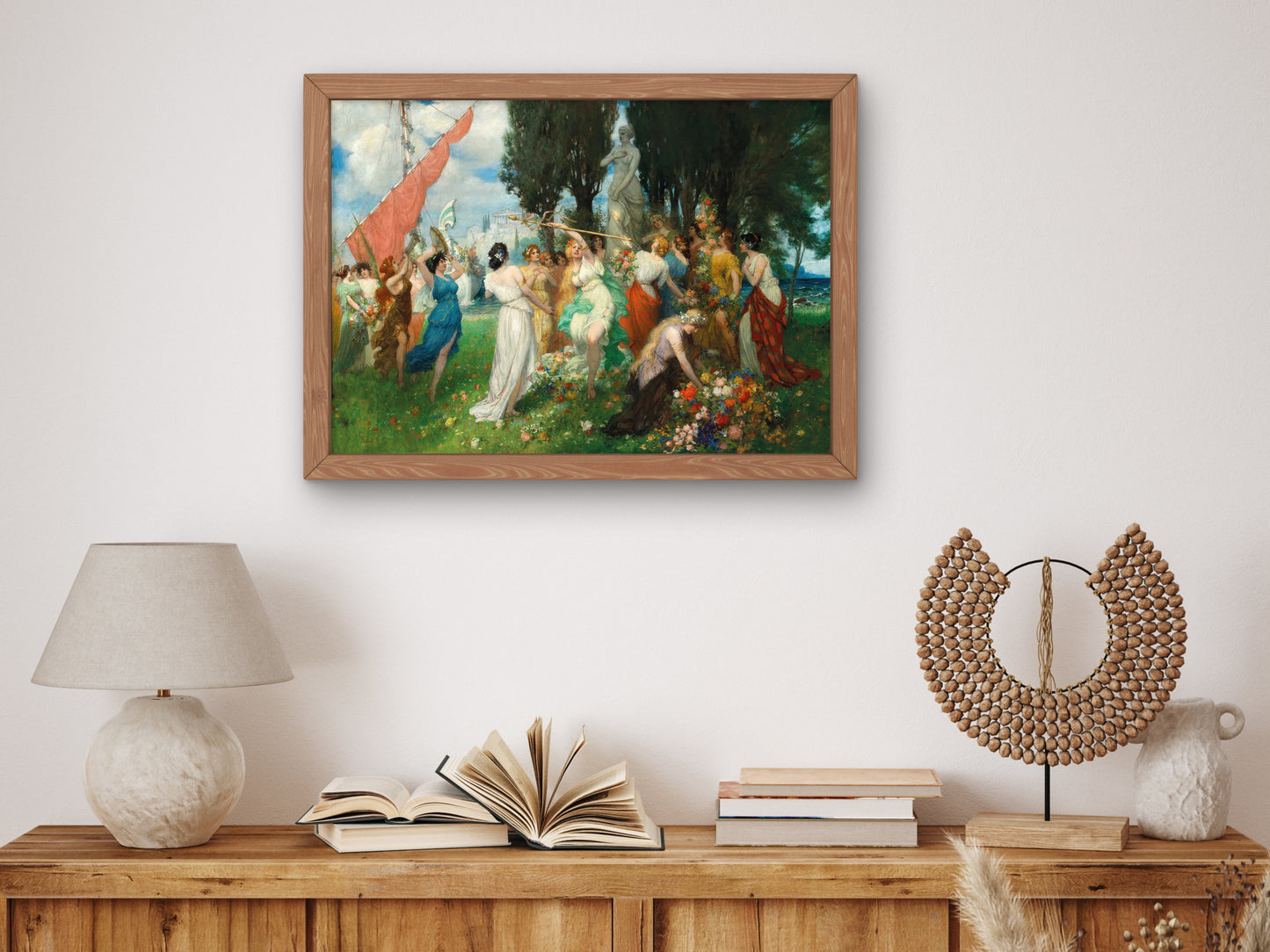 The Spring Festival of Flora before the Acropolis by Ferdinand Leeke, Wall Art Print, Fine Art Reproduction, Museum Quality Decor, Poster