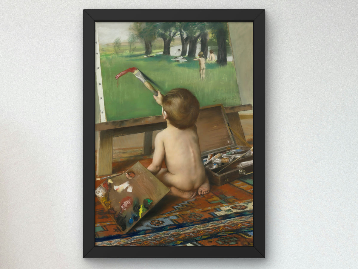 The Young Artist Playing Tricks by Frantisek Dvorak 1887, Wall Art Print, Fine Art Reproduction, Museum Quality Decor, Poster