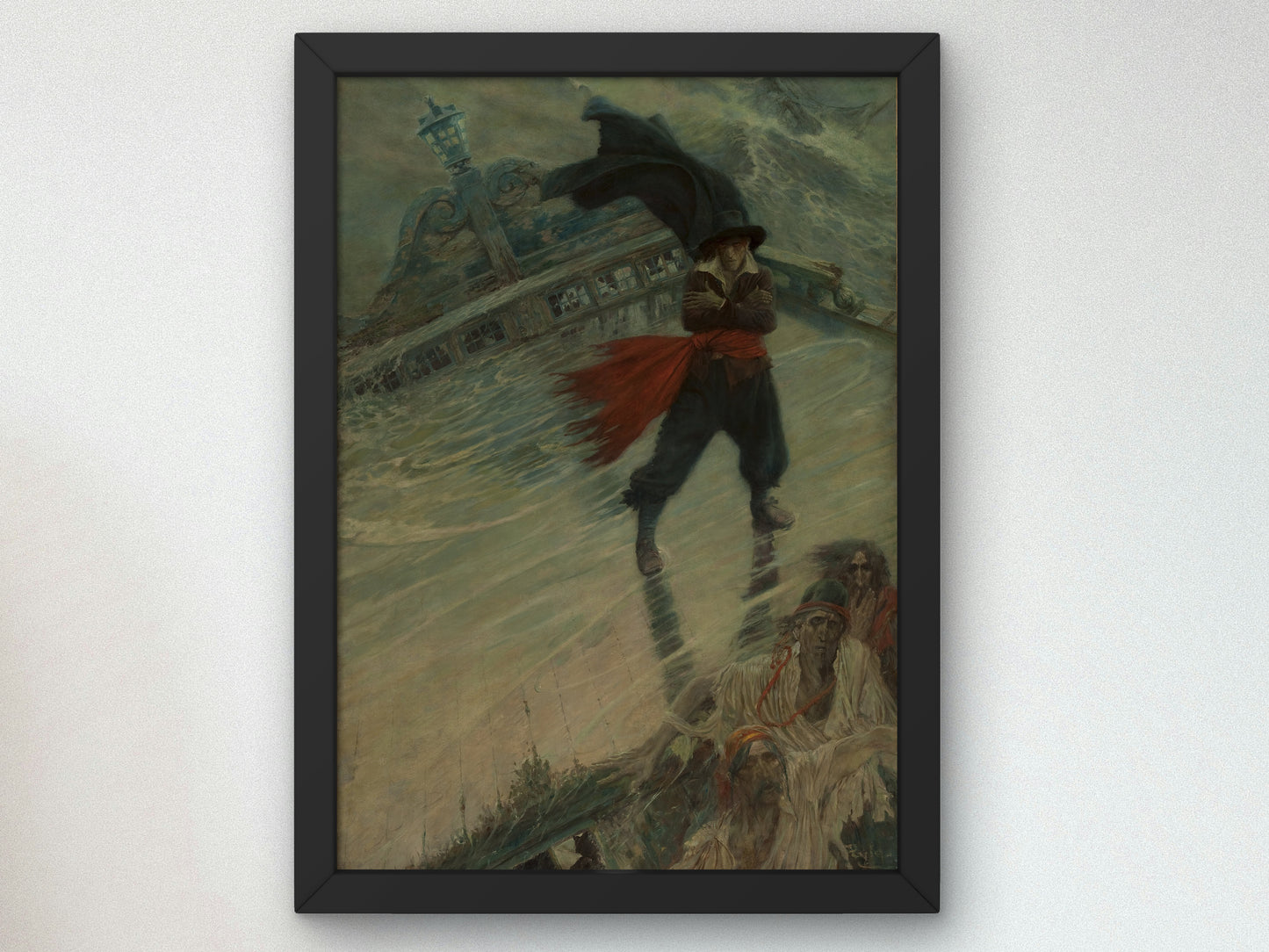 The Flying Dutchman by Howard Pyle 1900, Wall Art Print, Fine Art Reproduction, Museum Quality Decor, Poster