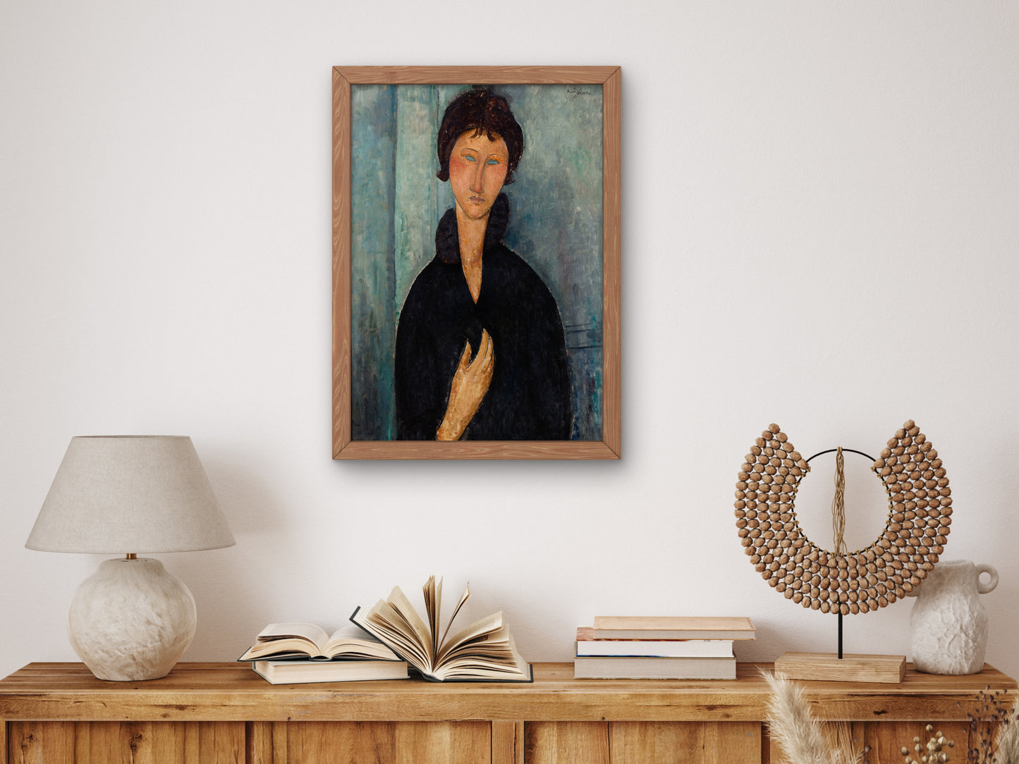 Woman with Blue Eyes by Amedeo Modigliani 1918, Wall Art Print, Fine Art Reproduction, Museum Quality Decor, Poster