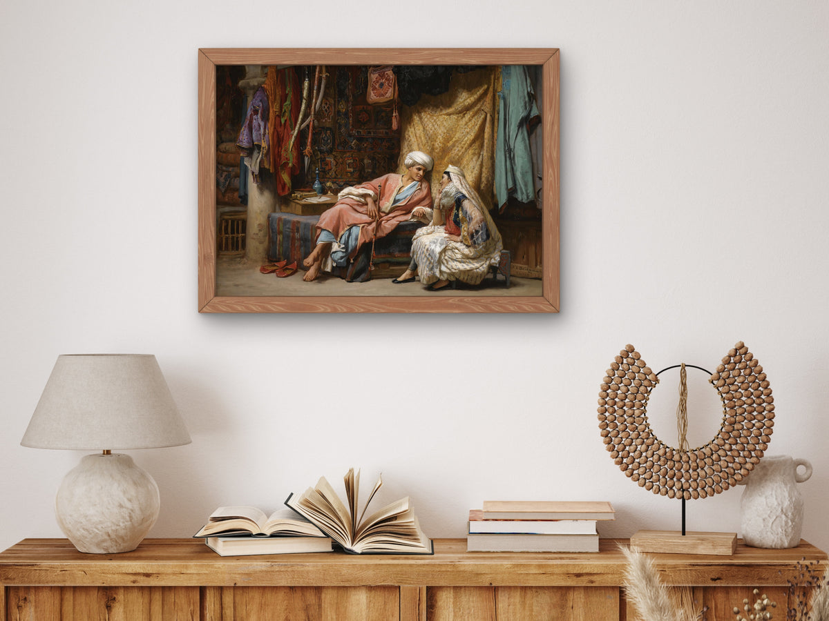 In the Souk Tunis by Frederick Arthur Bridgman 1874, Wall Art Print, Fine Art Reproduction, Museum Quality Decor, Poster