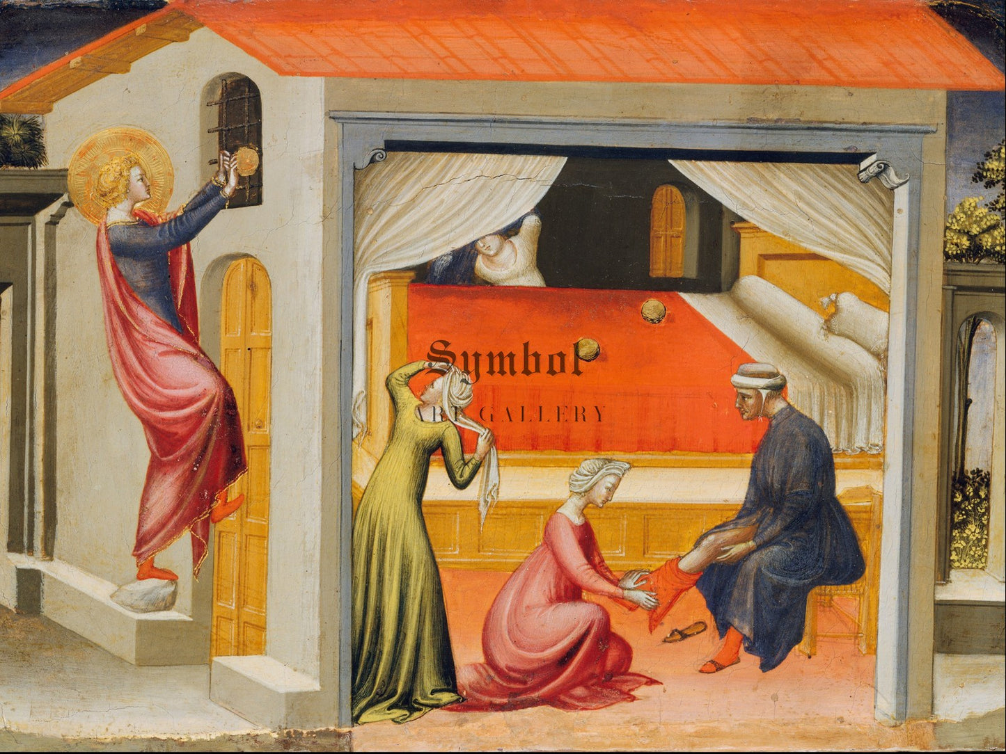 Saint Nicholas Providing Dowries by Bicci di Lorenzo 1433, Wall Art Print, Fine Art Reproduction, Museum Quality Decor, Poster