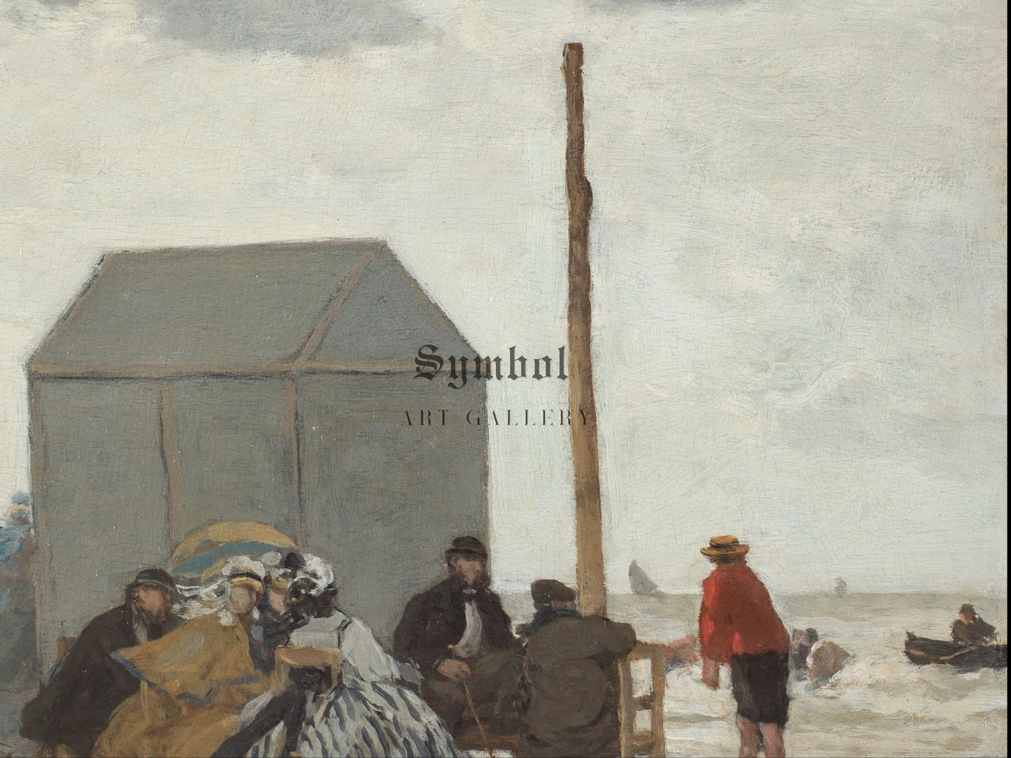 The Beach at Deauville by Eugène Boudin 1864, Wall Art Print, Fine Art Reproduction, Museum Quality Decor, Poster