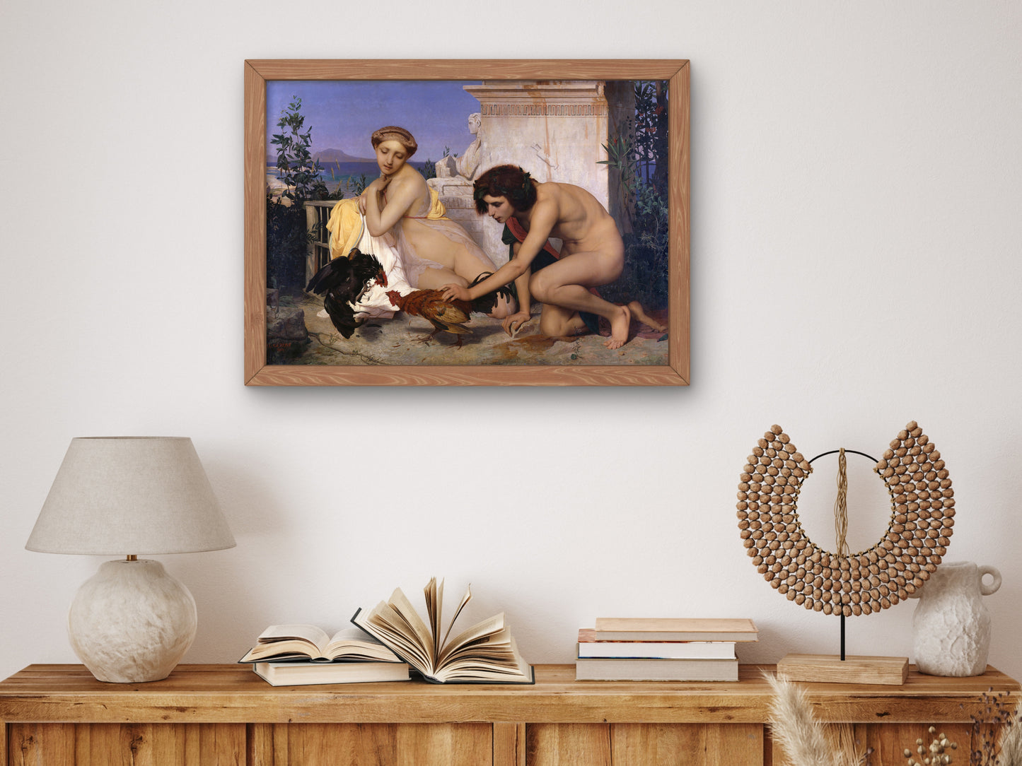 Young Greeks Attending a Cock Fight by Jean Leon Gerome 1846, Wall Art Print, Fine Art Reproduction, Museum Quality Decor, Poster