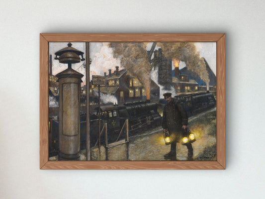 Eisenwerk by Hans Baluschek 1925, Wall Art Print, Fine Art Reproduction, Museum Quality Decor, Poster