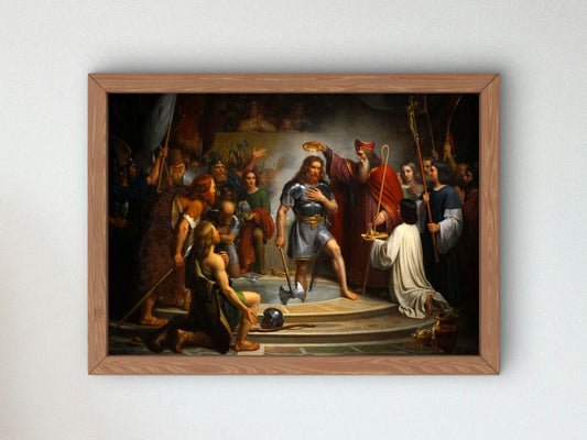 Le Baptême de Clovis by François Louis Dejuinne 1837, Wall Art Print, Fine Art Reproduction, Museum Quality Decor, Poster
