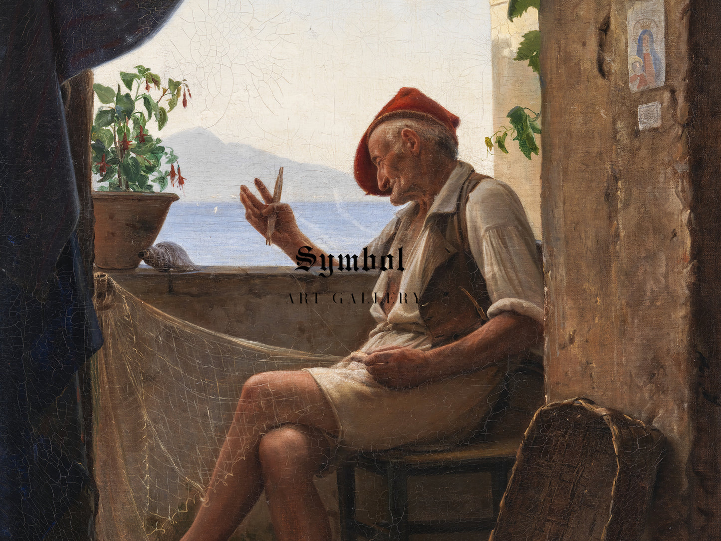 A Fisherman from Sorrento, Italy by Carl Bloch 1860, Wall Art Print, Fine Art Reproduction, Museum Quality Decor, Poster