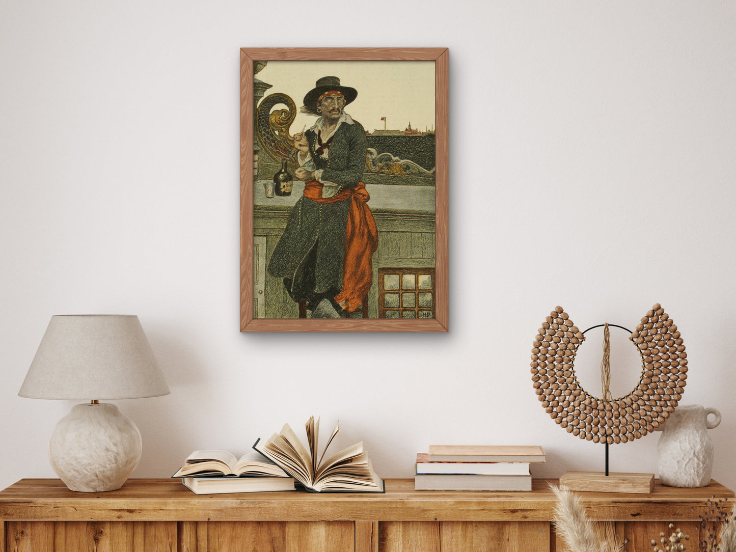 Kidd on the Deck of the Adventure Galley by Howard Pyle 1902, Wall Art Print, Fine Art Reproduction, Museum Quality Decor, Poster