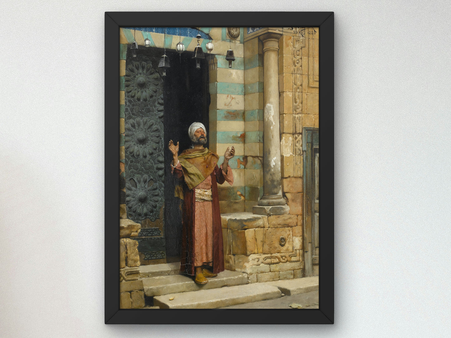 At the Door of the Mosque by Ludwig Deutsch 1886, Wall Art Print, Fine Art Reproduction, Museum Quality Decor, Poster