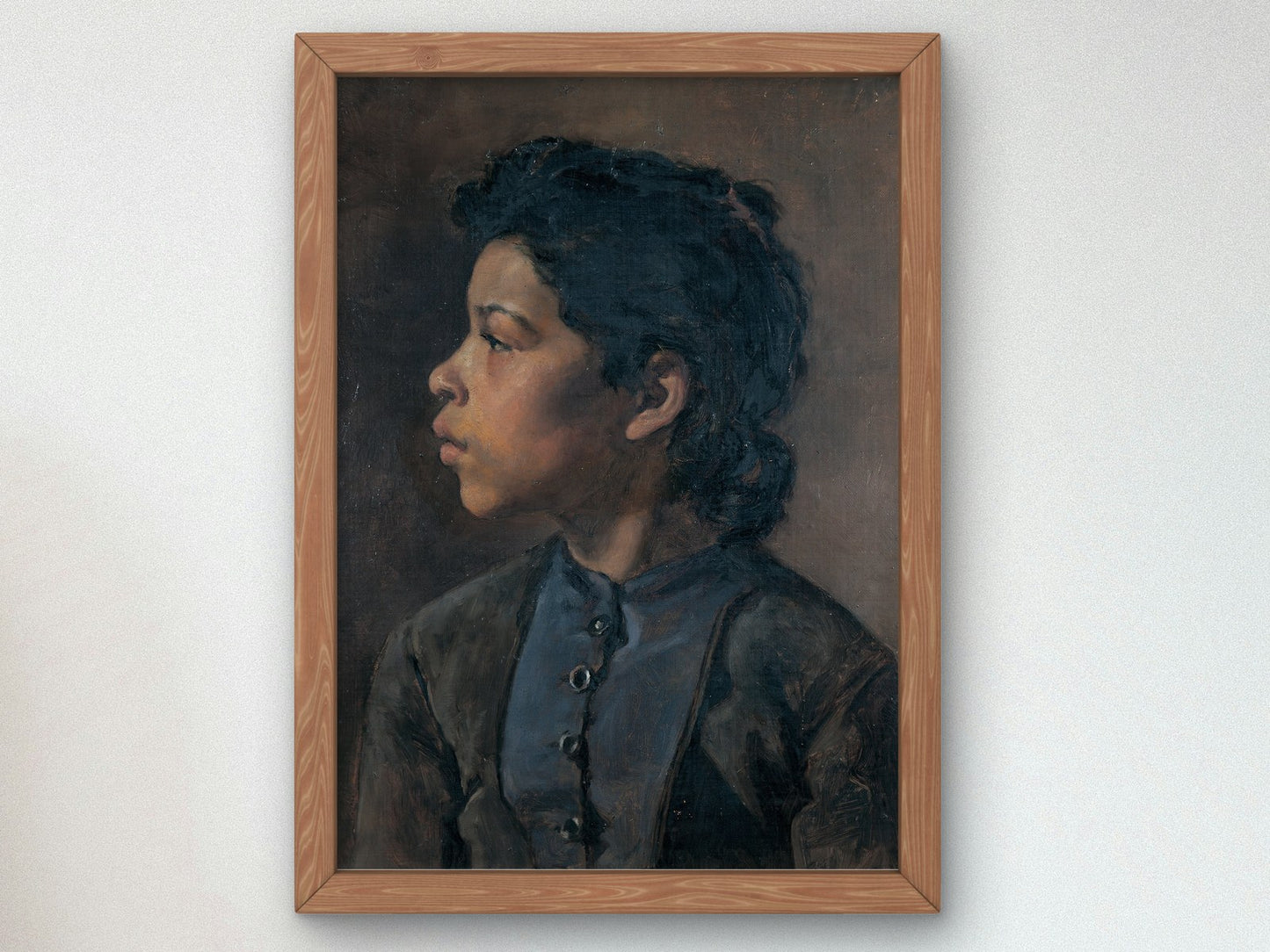 Head of a Girl by Elizabeth Nourse 1882, Wall Art Print, Fine Art Reproduction, Museum Quality Decor, Poster