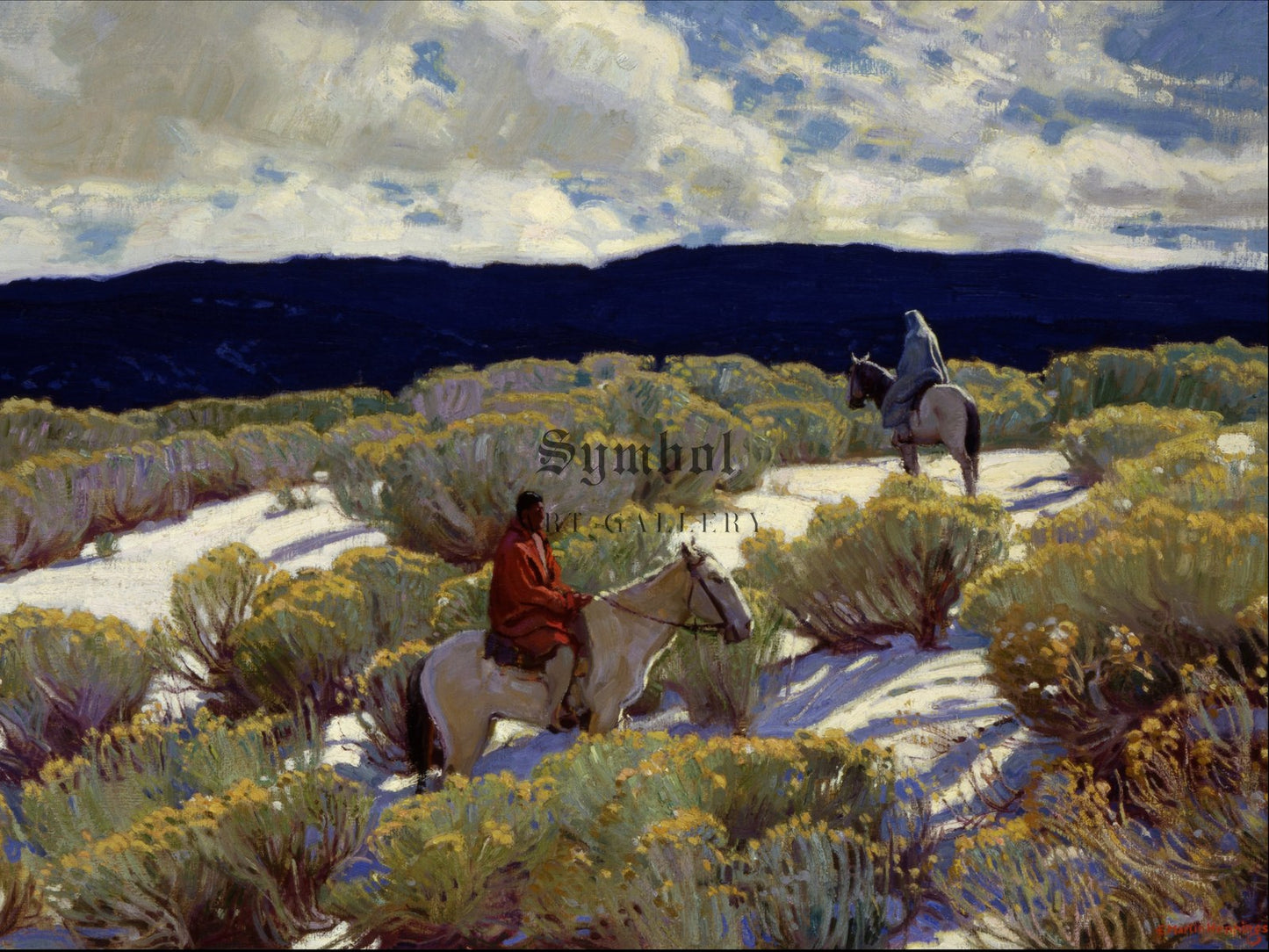 Riders at Sunset by Ernest Martin Hennings 1935, Wall Art Print, Fine Art Reproduction, Museum Quality Decor, Poster