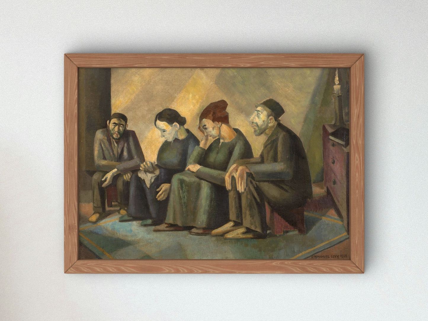 The Mourners Sitting Shiva by Emmanuel Levy 1928, Wall Art Print, Fine Art Reproduction, Museum Quality Decor, Poster