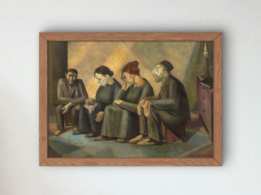 The Mourners Sitting Shiva by Emmanuel Levy 1928, Wall Art Print, Fine Art Reproduction, Museum Quality Decor, Poster