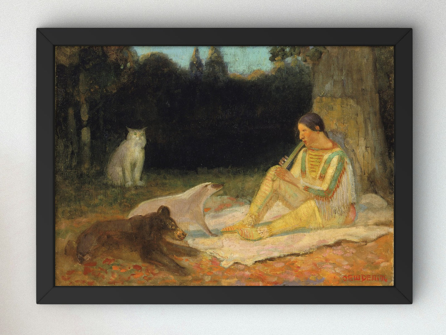 The Flute Player by Edwin Willard Deming 1907, Wall Art Print, Fine Art Reproduction, Museum Quality Decor, Poster