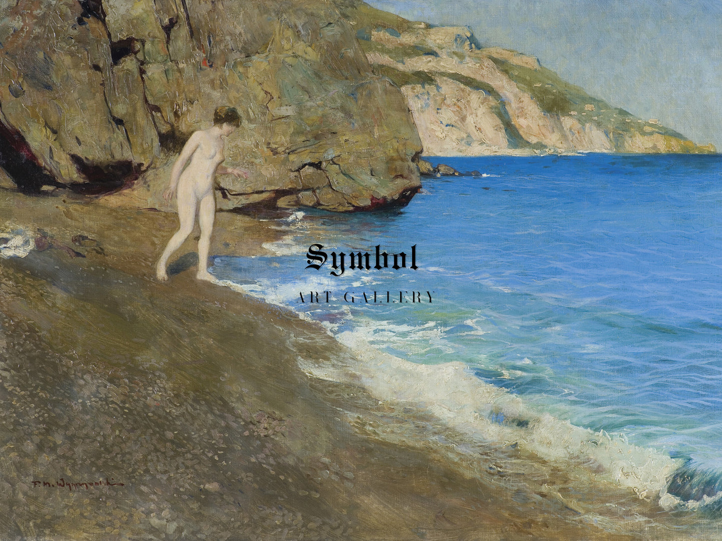 By the Seashore by Feliks Michał Wygrzywalski 1890, Wall Art Print, Fine Art Reproduction, Museum Quality Decor, Poster