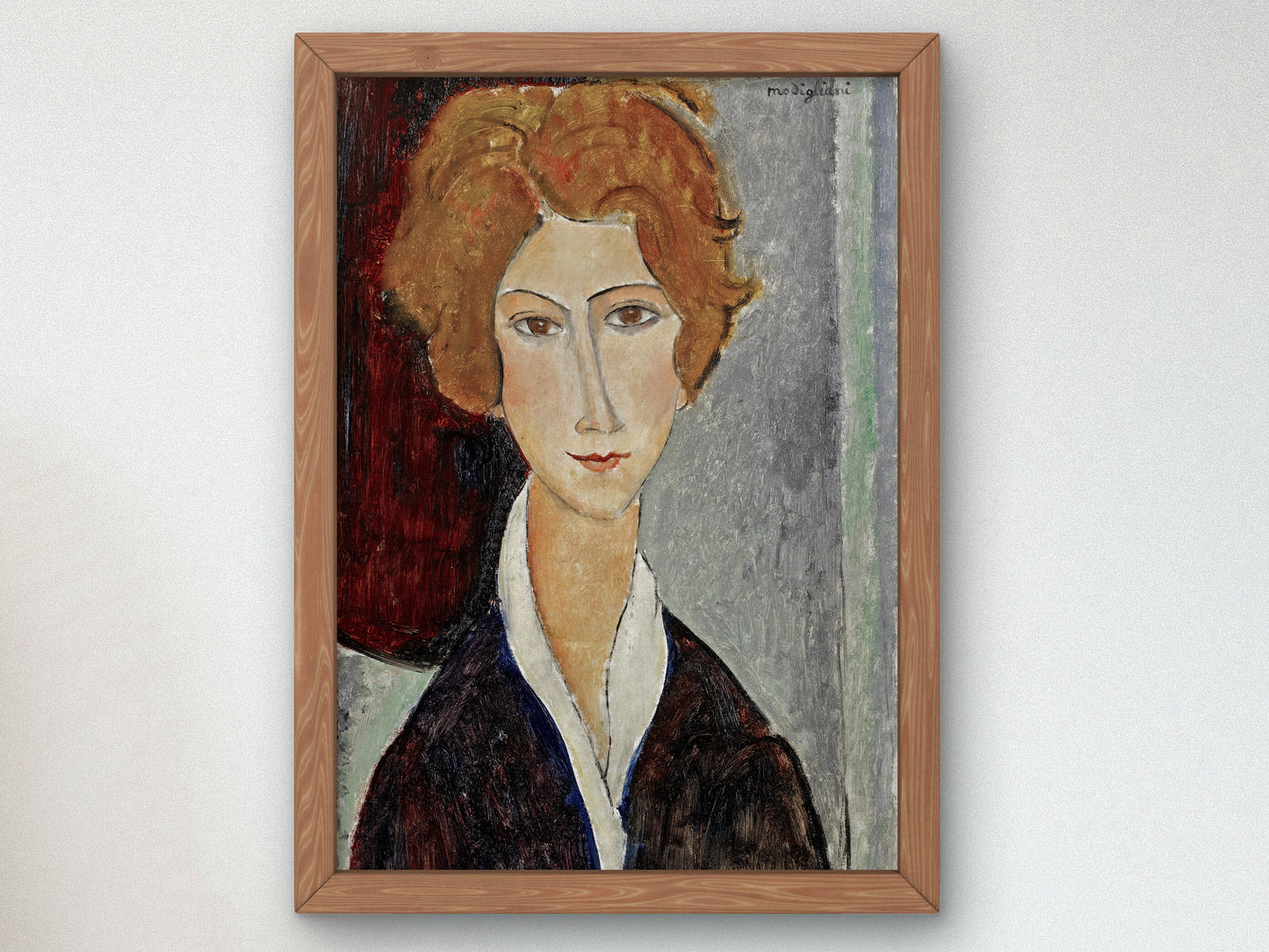 Portrait of a Woman by Amedeo Modigliani, Wall Art Print, Fine Art Reproduction, Museum Quality Decor, Poster