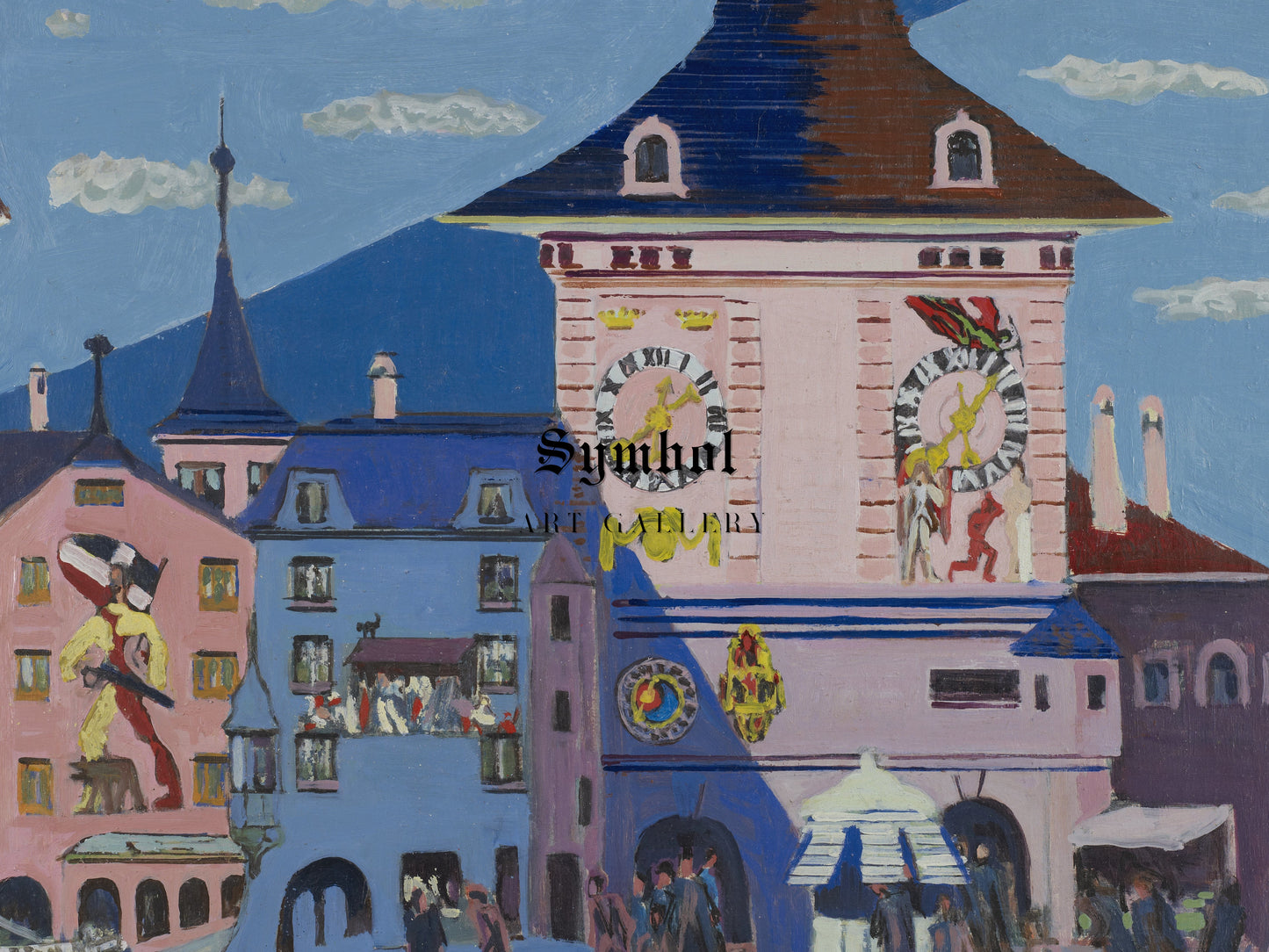 Bern with Bell Tower by Ernst Ludwig Kirchner 1935, Wall Art Print, Fine Art Reproduction, Museum Quality Decor, Poster