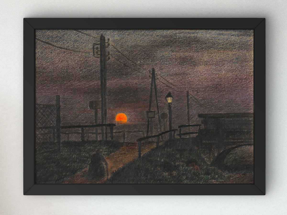 Rising Moon by Karl Wiener 1924, Wall Art Print, Fine Art Reproduction, Museum Quality Decor, Poster