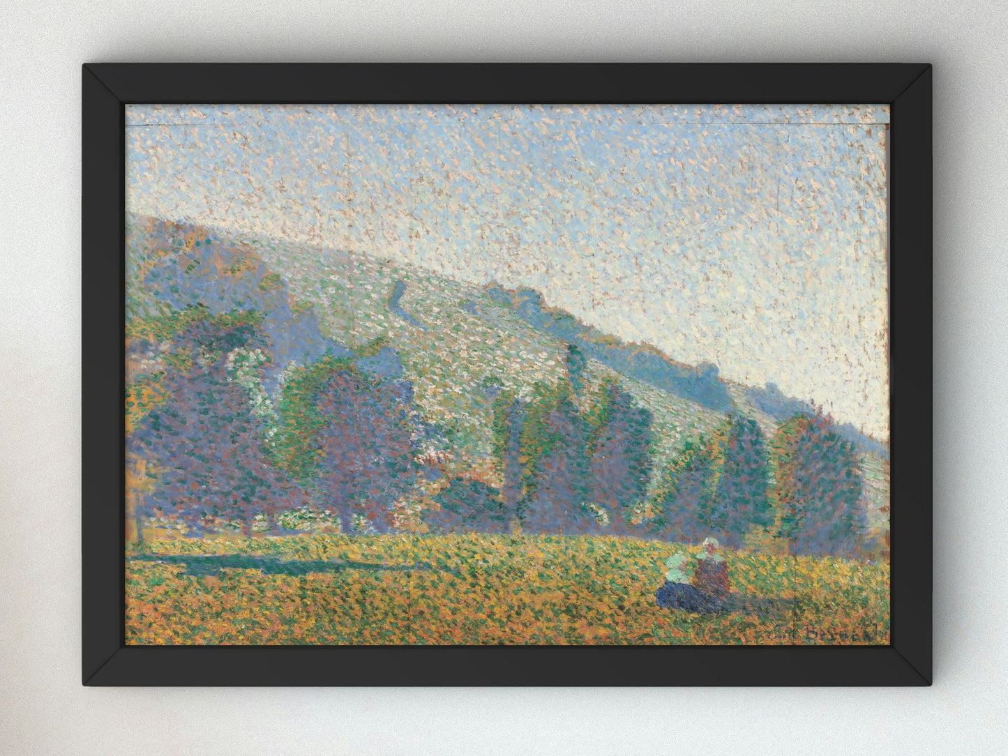 Two Breton Women in a Meadow by Émile Bernard 1886, Wall Art Print, Fine Art Reproduction, Museum Quality Decor, Poster