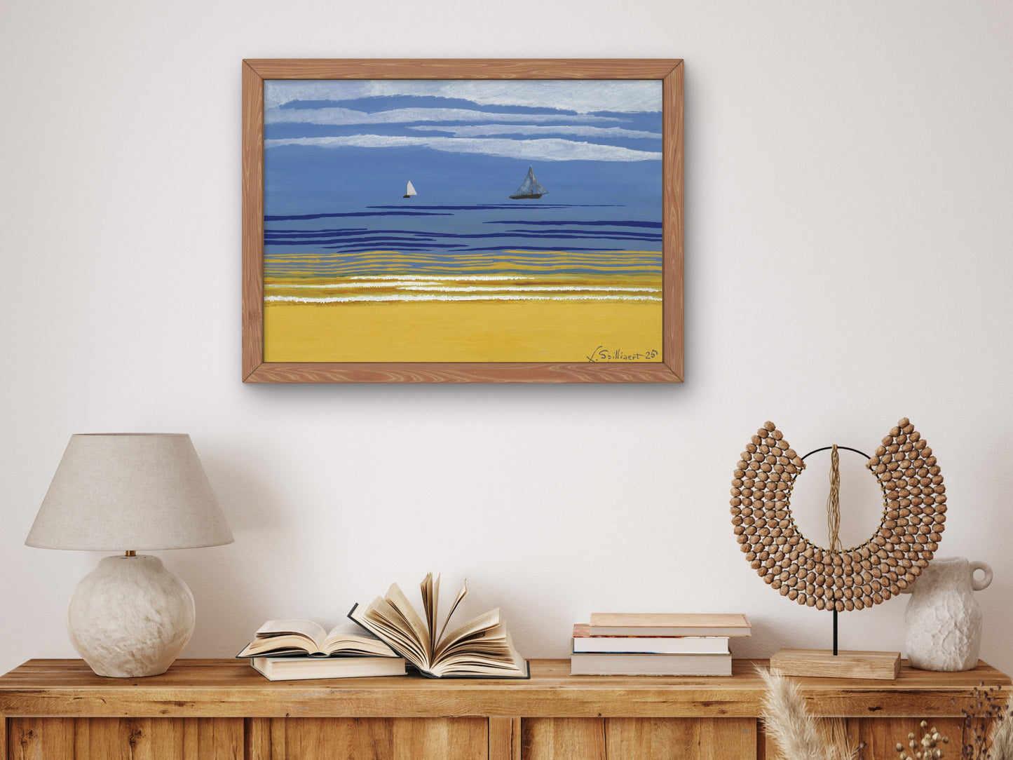 Seascape with Sailboats by Léon Spilliaert 1925, Wall Art Print, Fine Art Reproduction, Museum Quality Decor, Poster
