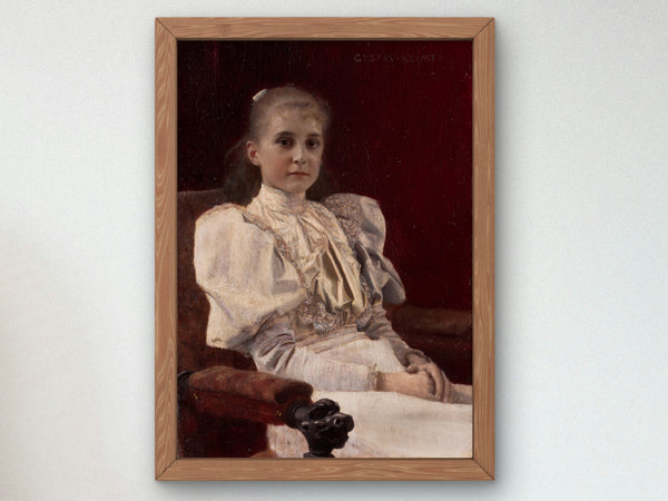 Seated Young Girl by Gustav Klimt 1894, Wall Art Print, Fine Art Reproduction, Museum Quality Decor, Poster
