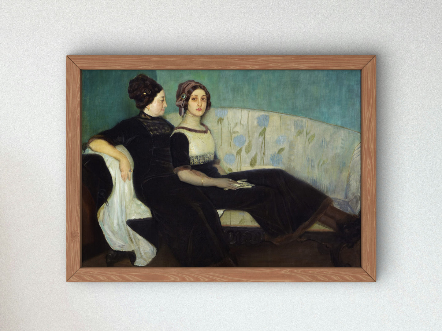 The widow Narezo and her daughter by Federico Beltrán Masses, Wall Art Print, Fine Art Reproduction, Museum Quality Decor, Poster